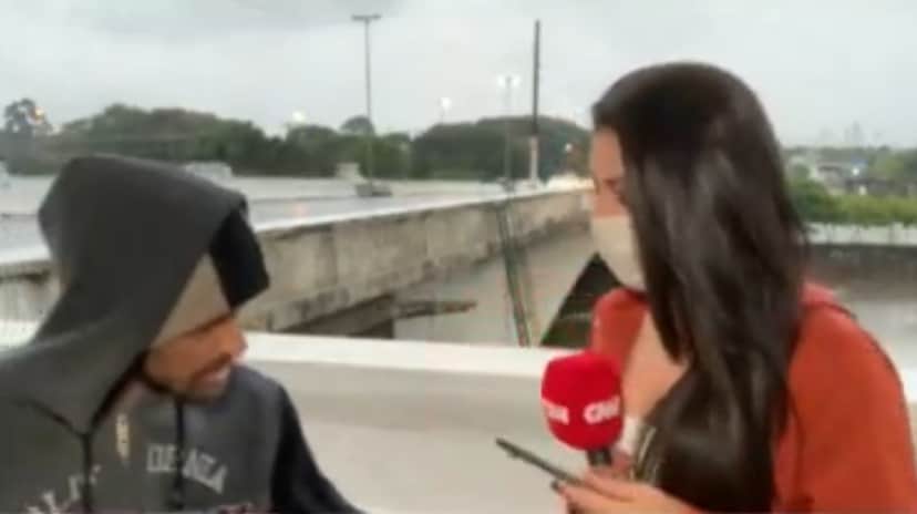 Repórter da CNN é ameaçada com faca ao vivo - Foto: Reprodução Repórter da CNN é ameaçada com faca ao vivo - Foto: Reprodução