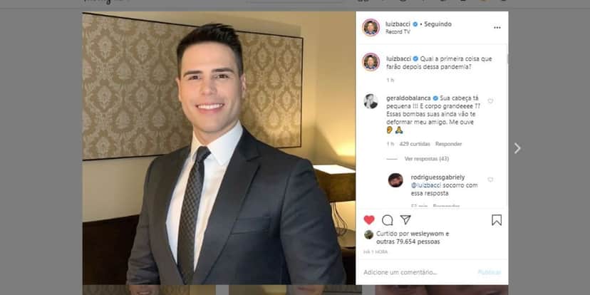Luiz Bacci virou piada em brincadeira com Geraldo Luís (Foto: Reprodução/Instagram) Luiz Bacci virou piada em brincadeira com Geraldo Luís (Foto: Reprodução/Instagram)