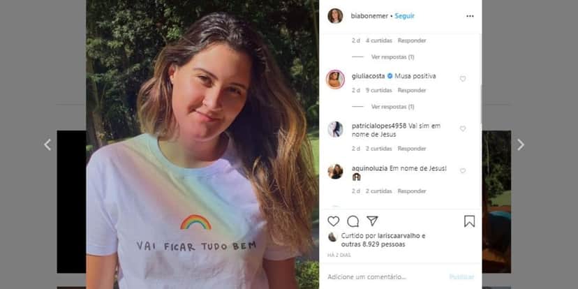 Bia Bonemer, filha de William Bonner e Fátima Bernardes, foi elogiada por Giulia Costa (Foto: Reprodução/Instagram) Bia Bonemer, filha de William Bonner e Fátima Bernardes, foi elogiada por Giulia Costa (Foto: Reprodução/Instagram)