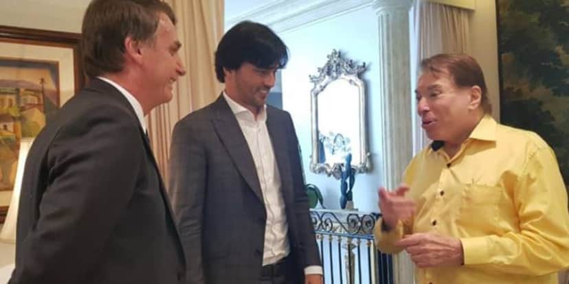 Jair Bolsonaro, Fábio Faria e Silvio Santos em reunião (Foto: Reprodução) Jair Bolsonaro, Fábio Faria e Silvio Santos em reunião (Foto: Reprodução)