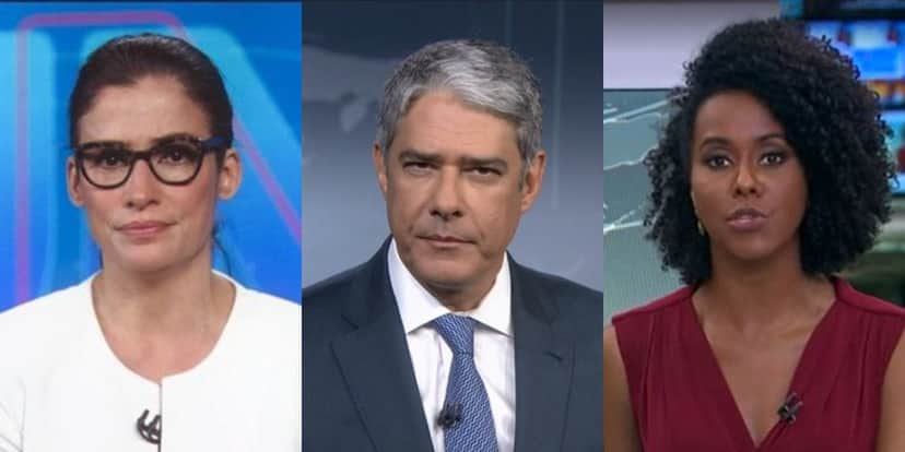 Renata Vasconcellos, William Bonner e Maju Coutinho (Foto: Reprodução/TV Globo) plantão Renata Vasconcellos, William Bonner e Maju Coutinho (Foto: Reprodução/TV Globo) plantão