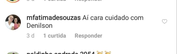 Internauta mandou Átila Abreu ter cuidado com Denílson (Reprodução) Internauta mandou Átila Abreu ter cuidado com Denílson (Reprodução)