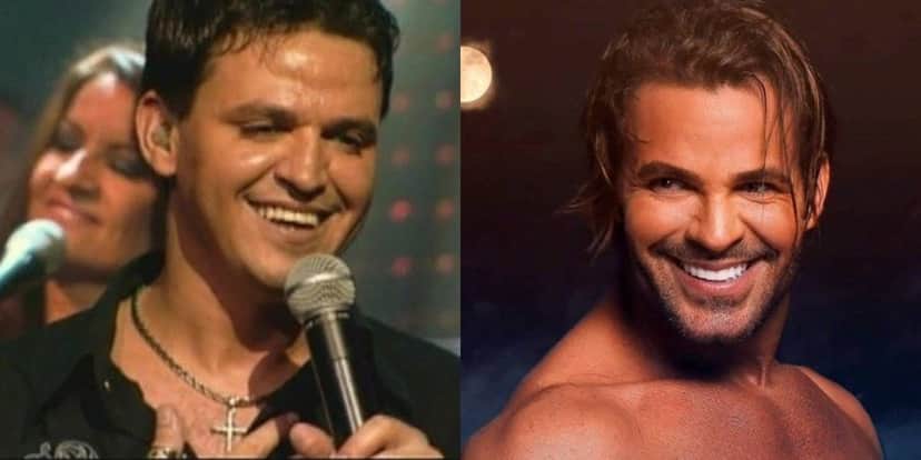 Eduardo Costa antes e depois da fama (Foto: Reprodução/YouTube/Instagram)