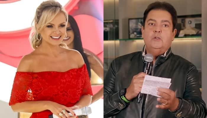 Eliana em seu programa no SBT e Faustão no Domingão; loira venceu a Globo e foi líder de audiência (Foto: Rodrigo Belentani/SBT e Reprodução/Globo/Montagem) Eliana em seu programa no SBT e Faustão no Domingão; loira venceu a Globo e foi líder de audiência (Foto: Rodrigo Belentani/SBT e Reprodução/Globo/Montagem)