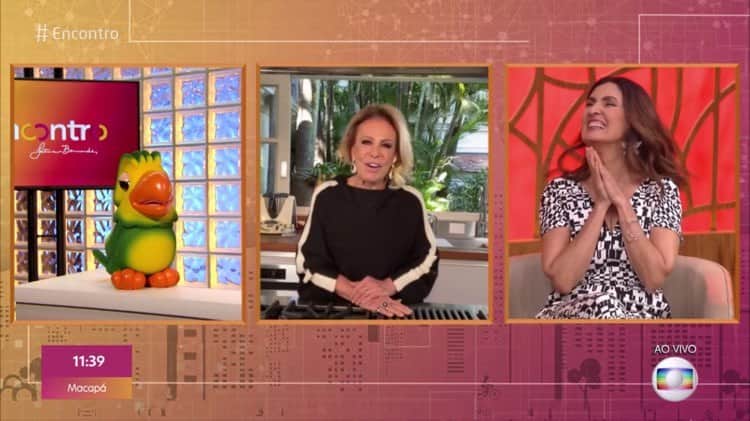 Ana Maria Braga, Fátima Bernardes e Louro José no Encontro da Globo (Imagem: Reprodução) Ana Maria Braga, Fátima Bernardes e Louro José no Encontro da Globo (Imagem: Reprodução)