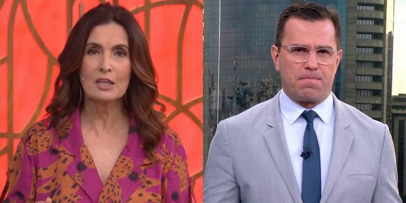 Fátima Bernardes no Encontro e Rodrigo Bocardi no Bom Dia São Paulo; programa teve menos audiência que telejornal (Foto: Reprodução/Globo/Montagem) Fátima Bernardes no Encontro e Rodrigo Bocardi no Bom Dia São Paulo; programa teve menos audiência que telejornal (Foto: Reprodução/Globo/Montagem)