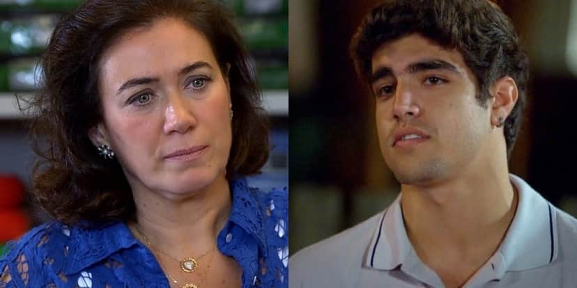 Griselda (Lilia Cabral) levará lição de moral de Antenor (Caio Castro) após ser desmascarada em Fina Estampa (Foto: Reprodução/Globo) Griselda (Lilia Cabral) levará lição de moral de Antenor (Caio Castro) após ser desmascarada em Fina Estampa (Foto: Reprodução/Globo)