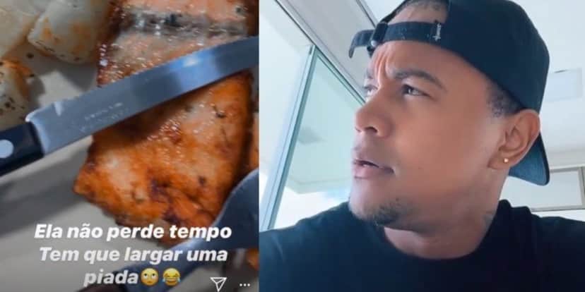 Léo Santana prova a fama de comedor, exibindo um prato feito por ele mesmo (Montagem: TV Foco) Léo Santana prova a fama de comedor, exibindo um prato feito por ele mesmo (Montagem: TV Foco)