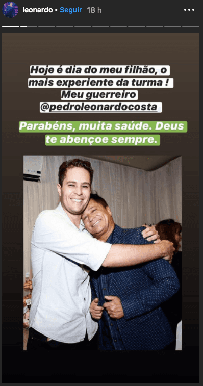 Leonardo homenageou seu filhos (Foto: reprodução/Instagram) Leonardo homenageou seu filhos (Foto: reprodução/Instagram)