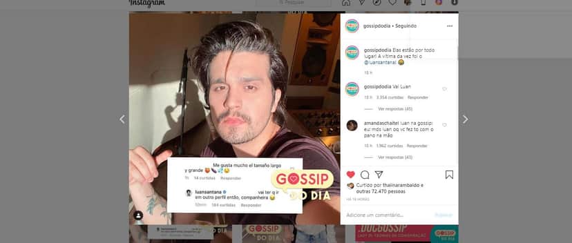 Luan Santana divertiu os seus fãs (Foto: Reprodução/Instagram) Luan Santana divertiu os seus fãs (Foto: Reprodução/Instagram)