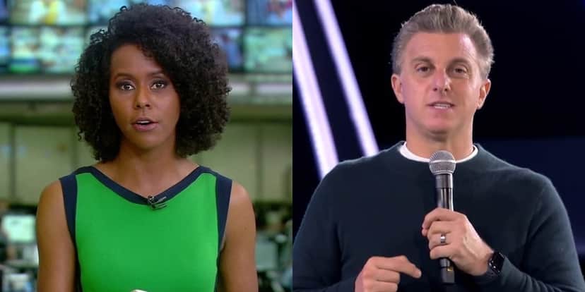 Maju Coutinho no Jornal Hoje e Luciano Huck no Caldeirão; programa teve menos audiência que telejornal (Foto: Reprodução/Globo/Montagem) Maju Coutinho no Jornal Hoje e Luciano Huck no Caldeirão; programa teve menos audiência que telejornal (Foto: Reprodução/Globo/Montagem)