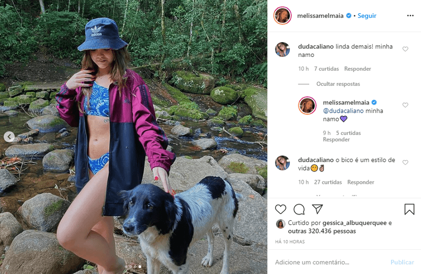 Mel Maia surgiu com seu cachorro de estimação em passeio na cachoeira (Foto: Reprodução/ Instagram) Mel Maia surgiu com seu cachorro de estimação em passeio na cachoeira (Foto: Reprodução/ Instagram)
