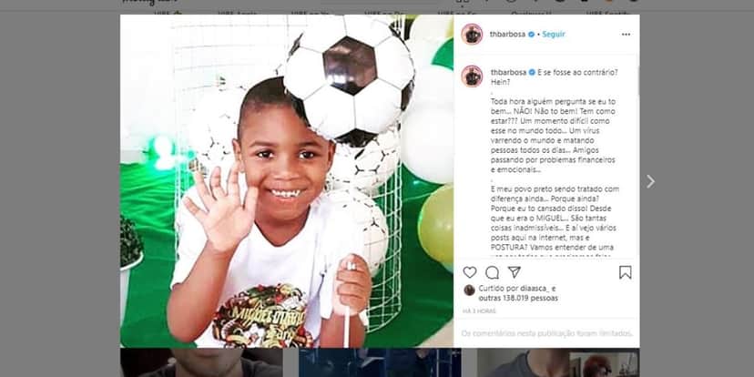 Thiaguinho fez homenagem ao menino Miguel (Foto: Reprodução/Instagram) Thiaguinho fez homenagem ao menino Miguel (Foto: Reprodução/Instagram)