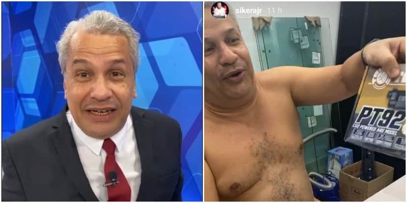 Sikêra Jr. ganha arma de presente (Foto: Reprodução) Sikêra Jr. ganha arma de presente (Foto: Reprodução)