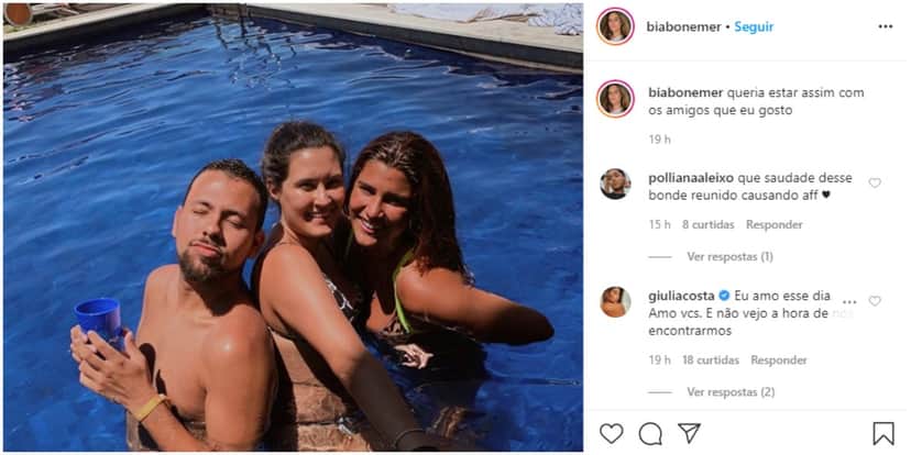 Bia Bonemer e Giulia Costa expuseram a relação de amizade (Foto: Reprodução/ Instagram) Bia Bonemer e Giulia Costa expuseram a relação de amizade (Foto: Reprodução/ Instagram)