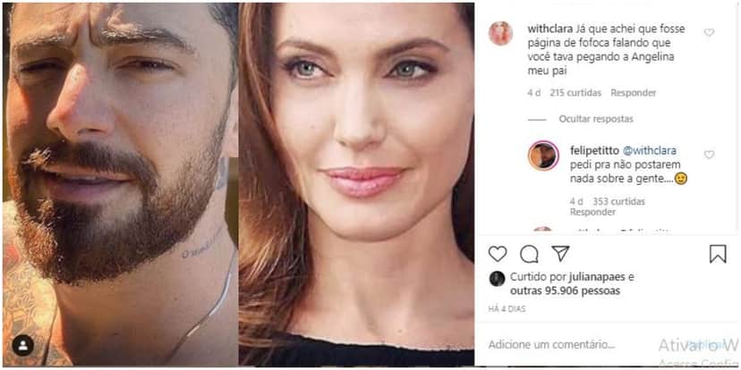 Felipe Titto e Angelina Jolie (Foto: Reprodução) Felipe Titto e Angelina Jolie (Foto: Reprodução)