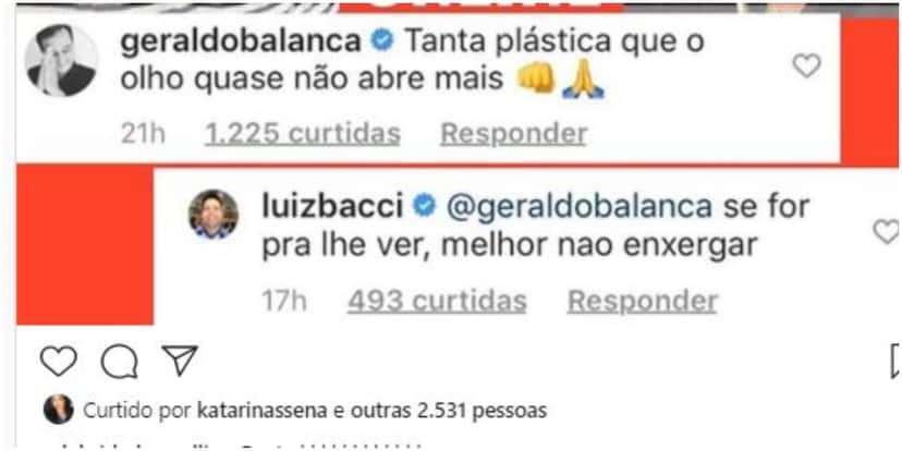 Luiz Bacci rebate Geraldo Luís (Foto: Reprodução) Luiz Bacci rebate Geraldo Luís (Foto: Reprodução)