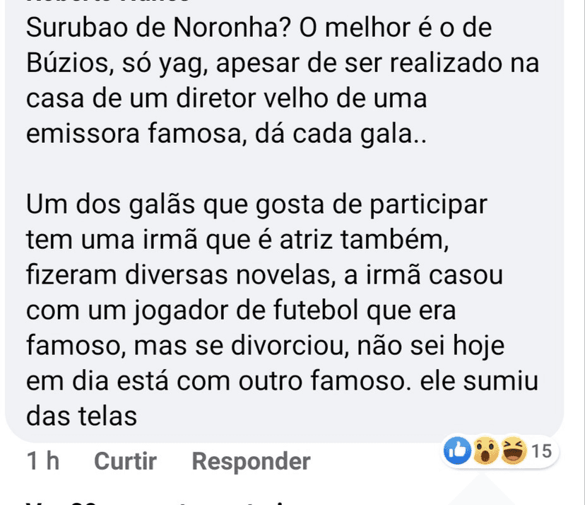 Relato sobre a festinha com celebridades (Foto: reprodução) 