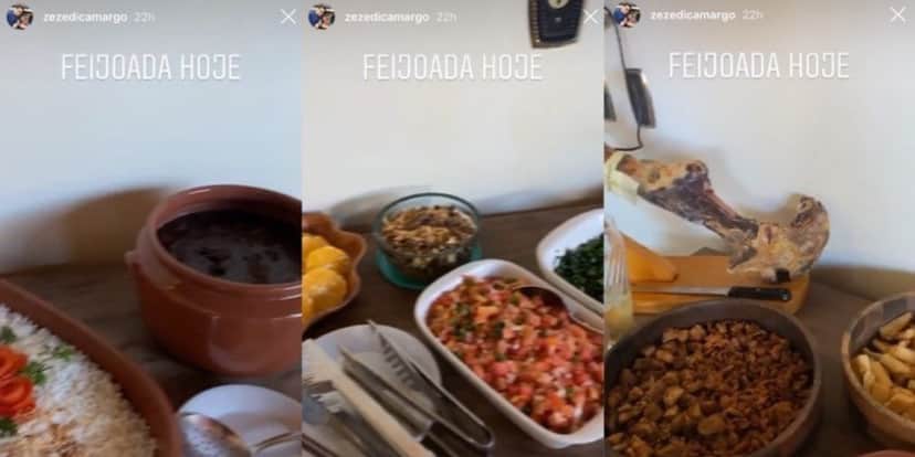 Feijoada caprichada na Fazenda de Zezé Di Camargo foi preparada por sua cabeleireira (Montagem: TV Foco/ Instagram) Feijoada caprichada na Fazenda de Zezé Di Camargo foi preparada por sua cabeleireira (Montagem: TV Foco/ Instagram)