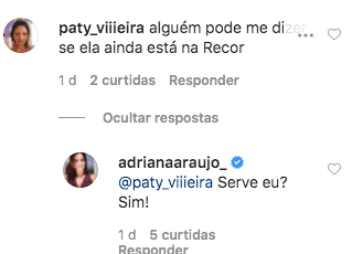 Comentário post Adriana Araújo Comentário post Adriana Araújo