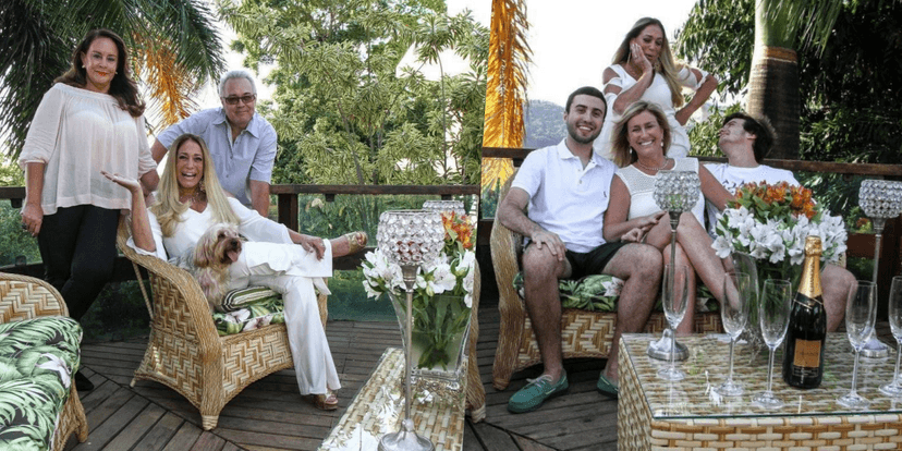 Susana Vieira e família no jardim da casa (Foto: Montagem) Susana Vieira e família no jardim da casa (Foto: Montagem)