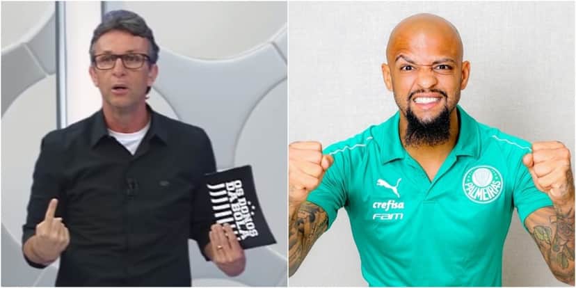Neto reencontrou Felipe Melo após polêmica. (Foto: Montagem/Reprodução) Neto reencontrou Felipe Melo após polêmica. (Foto: Montagem/Reprodução)