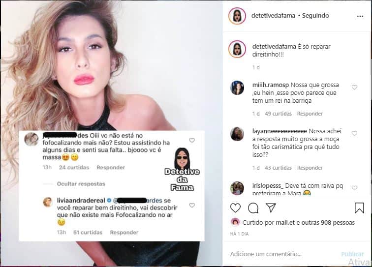 Lívia Andrade deixa resposta sincera para fã (Foto: Reprodução) Lívia Andrade deixa resposta sincera para fã (Foto: Reprodução)