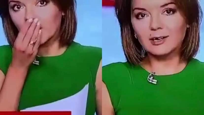 Apresentadora perdeu o dente ao vivo na TV (Foto: Reprodução) Apresentadora perdeu o dente ao vivo na TV (Foto: Reprodução)