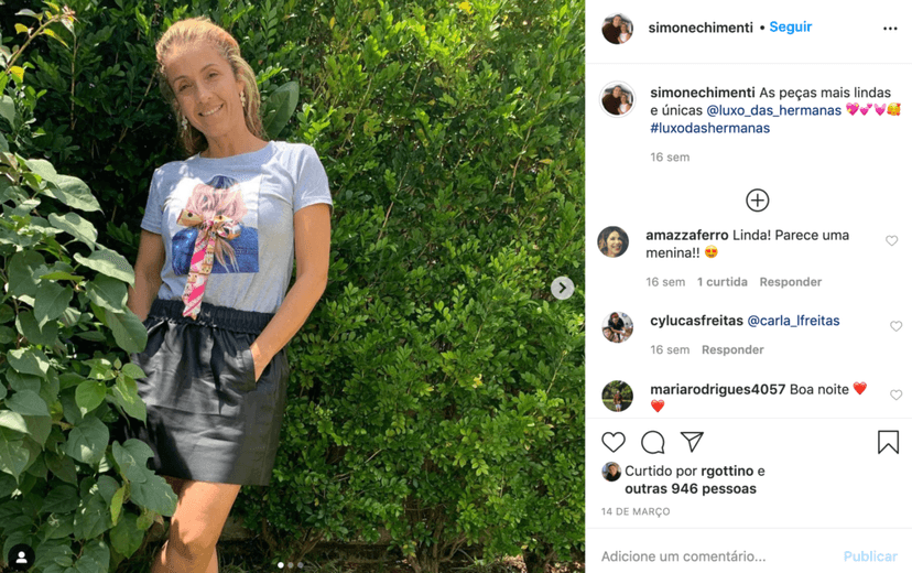 Print Instagram Simone, esposa de Reinaldo Gottino (Foto: Reprodução) Print Instagram Simone, esposa de Reinaldo Gottino (Foto: Reprodução)