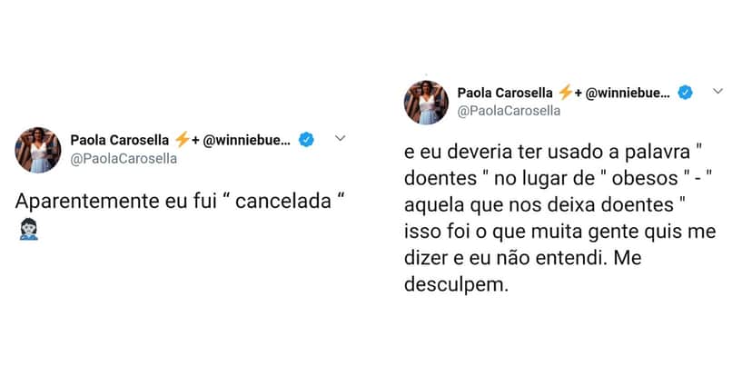 Após cancelamento na web, chef Paola Carosella pede desculpas por declarações feitas no Twitter (Foto: Reprodução/Twitter) Após cancelamento na web, chef Paola Carosella pede desculpas por declarações feitas no Twitter (Foto: Reprodução/Twitter)