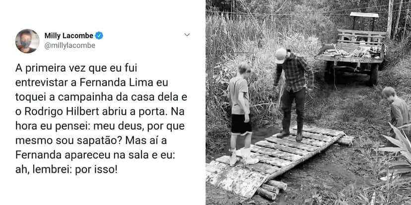 Rodrigo Hilbert mostra habilidades e constrói ponte com os filhos (Foto: Reprodução/Instagram) Rodrigo Hilbert mostra habilidades e constrói ponte com os filhos (Foto: Reprodução/Instagram)