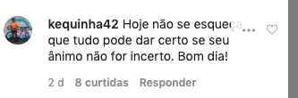 Comentário de fã da jornalista chamou atenção Comentário de fã da jornalista chamou atenção