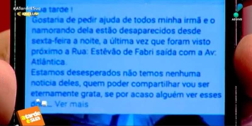 Dudu Camargo encaminhou print ao programa A Tarde é Sua (Foto: Reprodução/RedeTV!) Dudu Camargo encaminhou print ao programa A Tarde é Sua (Foto: Reprodução/RedeTV!)