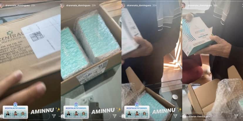 Carlos Alberto recebeu um suplemento com a caixa azul da esposa (Foto: reprodução/Instagram) Carlos Alberto recebeu um suplemento com a caixa azul da esposa (Foto: reprodução/Instagram)