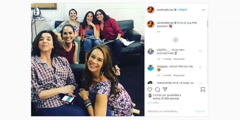 Carolina Ferraz compartilhou clique com atrizes da Globo (Foto: Reprodução/Instagram) Carolina Ferraz compartilhou clique com atrizes da Globo (Foto: Reprodução/Instagram)