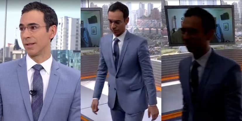César Tralli se emocionou ao lado de Felipe Andreoli no SP2 (Foto: Reprodução/TV Globo) César Tralli se emocionou ao lado de Felipe Andreoli no SP2 (Foto: Reprodução/TV Globo)