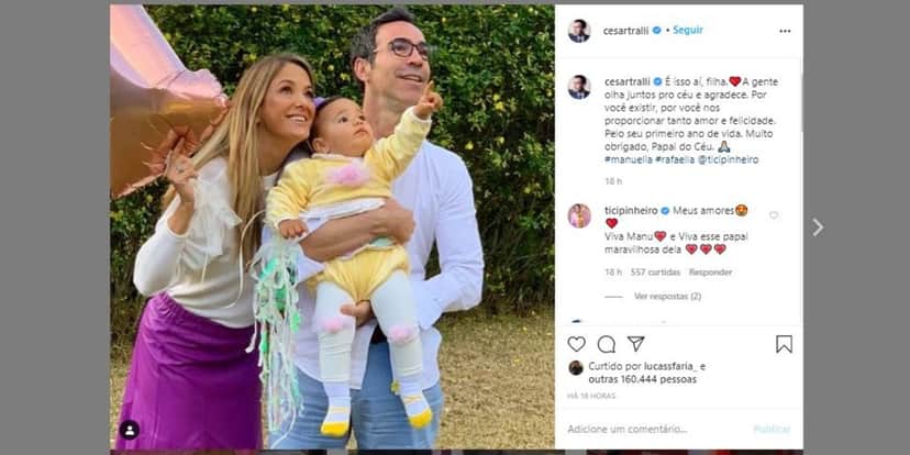 César Tralli e sua filha, Manuella, fruto de sua relação com Ticiane Pinheiro (Foto: Reprodução/Instagram) César Tralli e sua filha, Manuella, fruto de sua relação com Ticiane Pinheiro (Foto: Reprodução/Instagram)