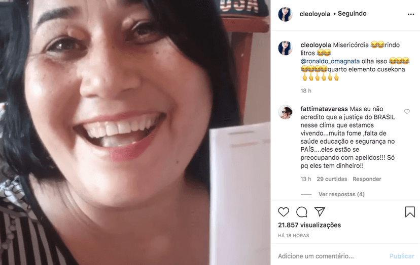 Cleo Loyola abriu o jogo sobre o processo de Flávia Fonseca (Foto: reprodução/Instagram) Cleo Loyola abriu o jogo sobre o processo de Flávia Fonseca (Foto: reprodução/Instagram)