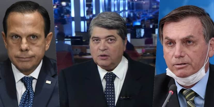 Datena foi envolvido em polêmicas com Dória e Bolsonaro (Foto montagem: TV Foco) Datena foi envolvido em polêmicas com Dória e Bolsonaro (Foto montagem: TV Foco)