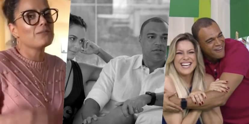 Denilson, casado com Luciele di Camargo, é muito próximo de Renata Fan (Foto montagem: TV Foco) Denilson, casado com Luciele di Camargo, é muito próximo de Renata Fan (Foto montagem: TV Foco)