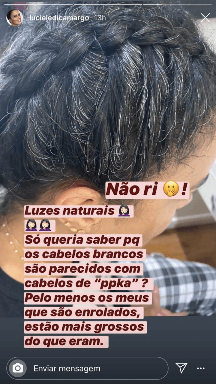 Luciele di Camargo, esposa de Denilson, em seu stories (Foto: reprodução/Instagram) Luciele di Camargo, esposa de Denilson, em seu stories (Foto: reprodução/Instagram)