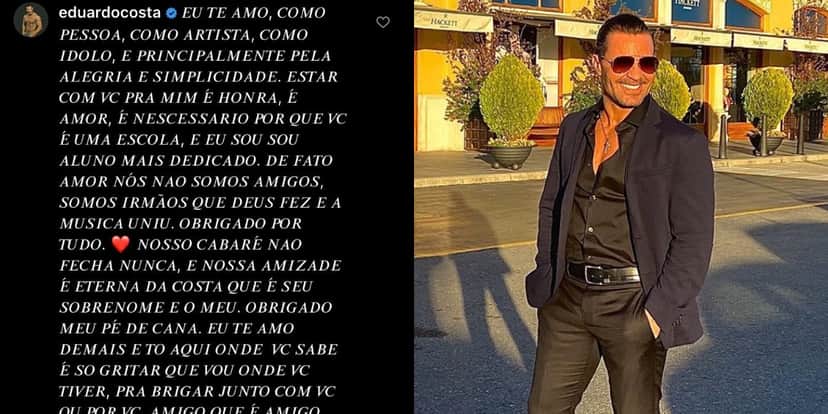 Eduardo Costa comentou post de Leonardo (Foto: Reprodução/Instagram) Eduardo Costa comentou post de Leonardo (Foto: Reprodução/Instagram)