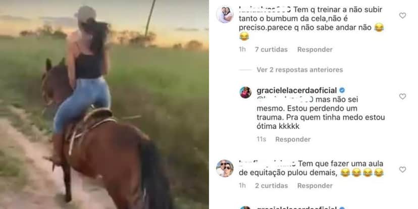 Graciele Lacerda foi detonada após divulgar vídeo (Foto: Reprodução/Instagram) Graciele Lacerda foi detonada após divulgar vídeo (Foto: Reprodução/Instagram)