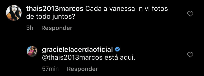 Graciele Lacerda respondeu um comentário sobre Wanessa (Foto: reprodução/Instagram) Graciele Lacerda respondeu um comentário sobre Wanessa (Foto: reprodução/Instagram)