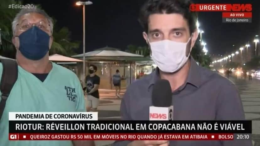 Um homem invadiu um link da Globo ao vivo chamando o canal de lixo - Foto: Reprodução Um homem invadiu um link da Globo ao vivo chamando o canal de lixo - Foto: Reprodução