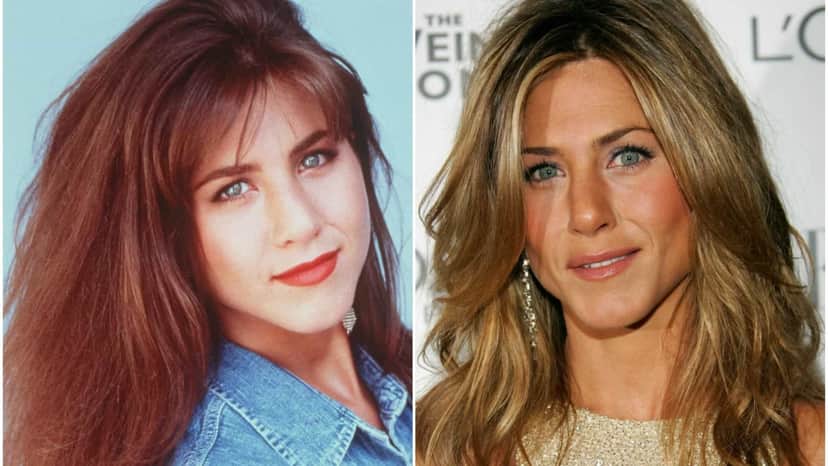 Jennifer Aniston antes e depois da fama (Foto: Reprodução) Jennifer Aniston antes e depois da fama (Foto: Reprodução)