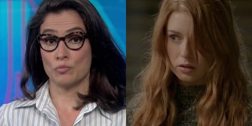 Renata Vasconcellos no Jornal Nacional e Marina Ruy Barbosa (Eliza) em Totalmente Demais; reprise de novela dá mais audiência que o JN (Foto: Reprodução/Globo) Renata Vasconcellos no Jornal Nacional e Marina Ruy Barbosa (Eliza) em Totalmente Demais; reprise de novela dá mais audiência que o JN (Foto: Reprodução/Globo)