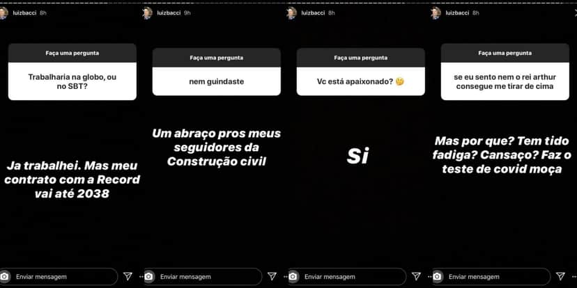 Luiz Bacci respondeu questionamento de seus seguidores (Foto: reprodução/Instagram) Luiz Bacci respondeu questionamento de seus seguidores (Foto: reprodução/Instagram)