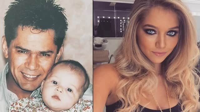 Lyandra ainda bebê com o pai Leandro e ao lado, como está atualmente Lyandra ainda bebê com o pai Leandro e ao lado, como está atualmente