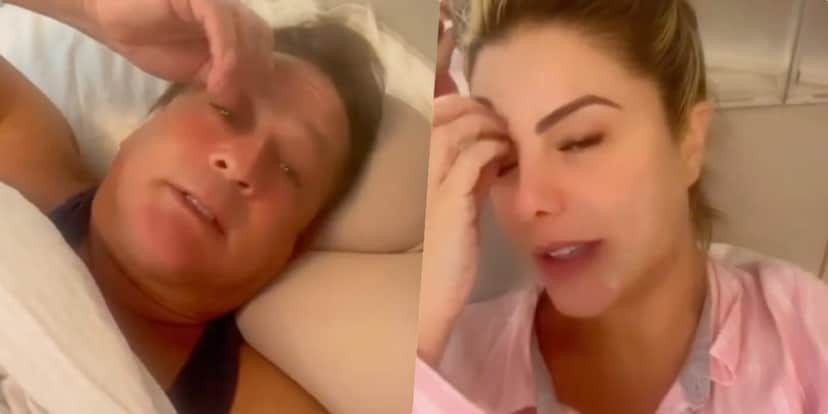Leonardo e Poliana Rocha mostraram intimidade na cama (Foto montagem) Leonardo e Poliana Rocha mostraram intimidade na cama (Foto montagem)